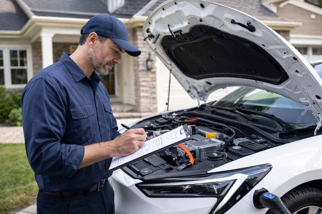 inspection d'un véhicule électrique